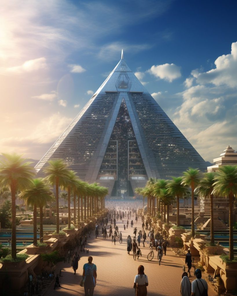 Futuristic Egyptian Pyramids AI Artwork 25