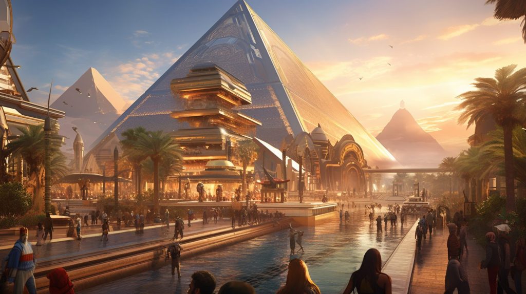 Futuristic Egyptian Pyramids AI Artwork 30