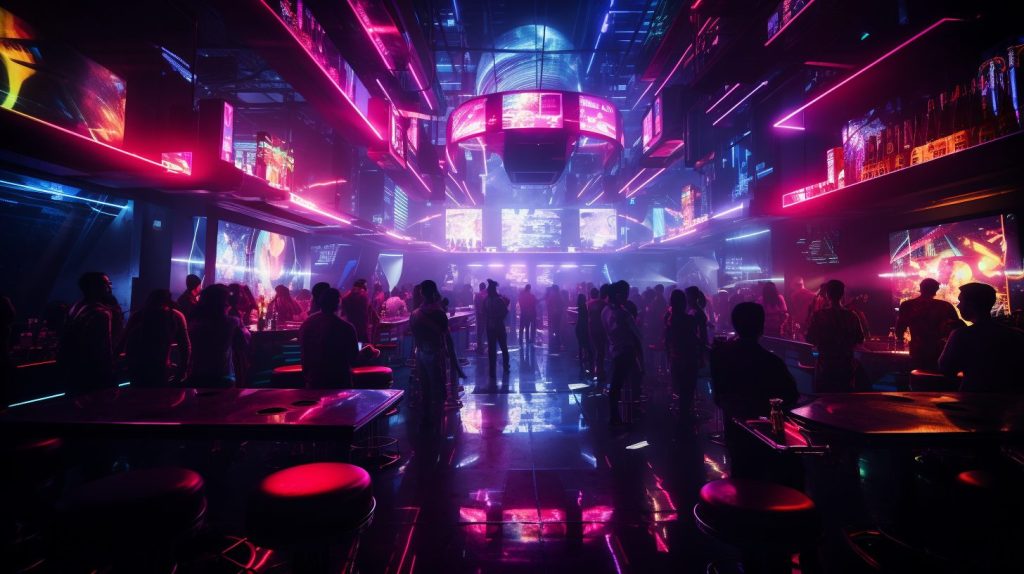 The Discotheque of Cyberpunk City AI Artwork 24