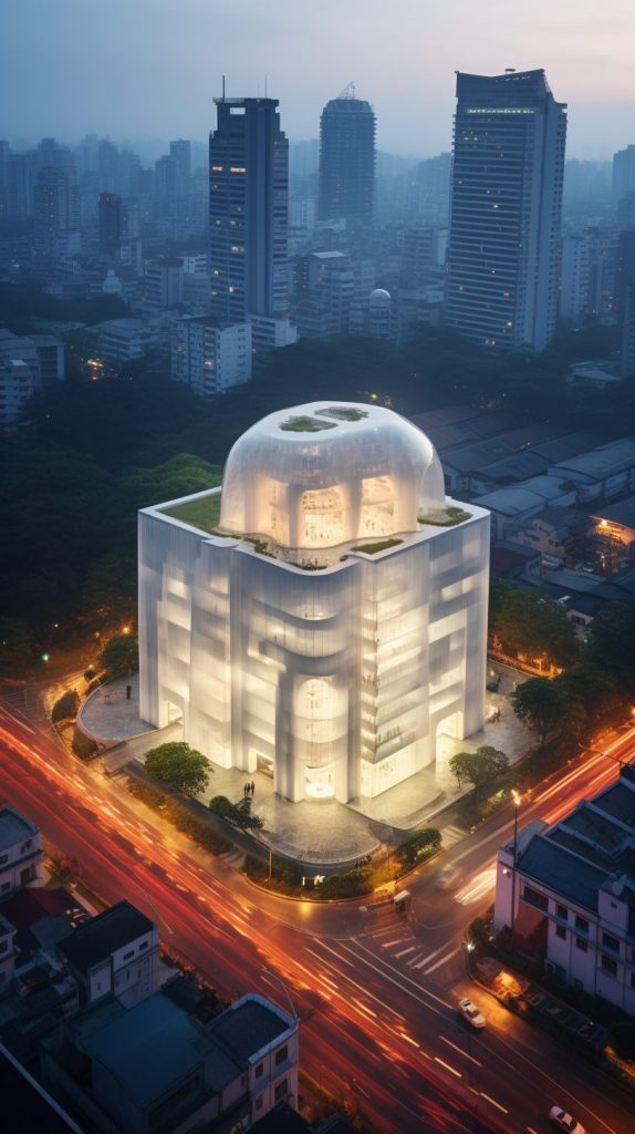 A Building with Futuristic Architecture Design AI Artwork 12