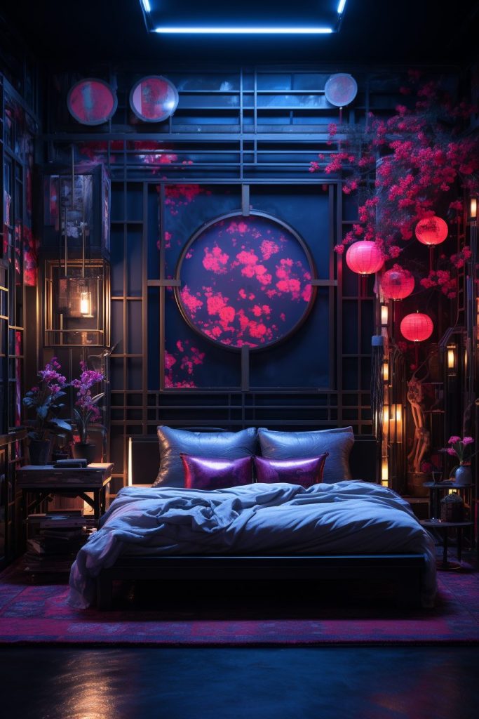 A Cyberpunk Oriental Apartment Room AI Artwork 22