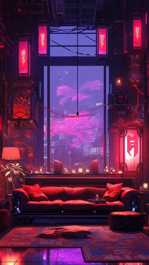 A Cyberpunk Oriental Apartment Room AI Artwork 23