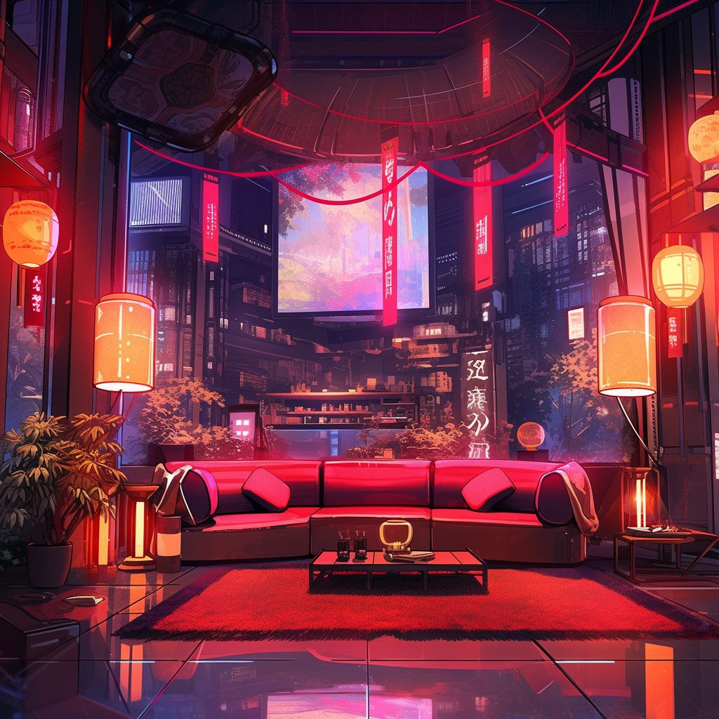 A Cyberpunk Oriental Apartment Room AI Artwork 26