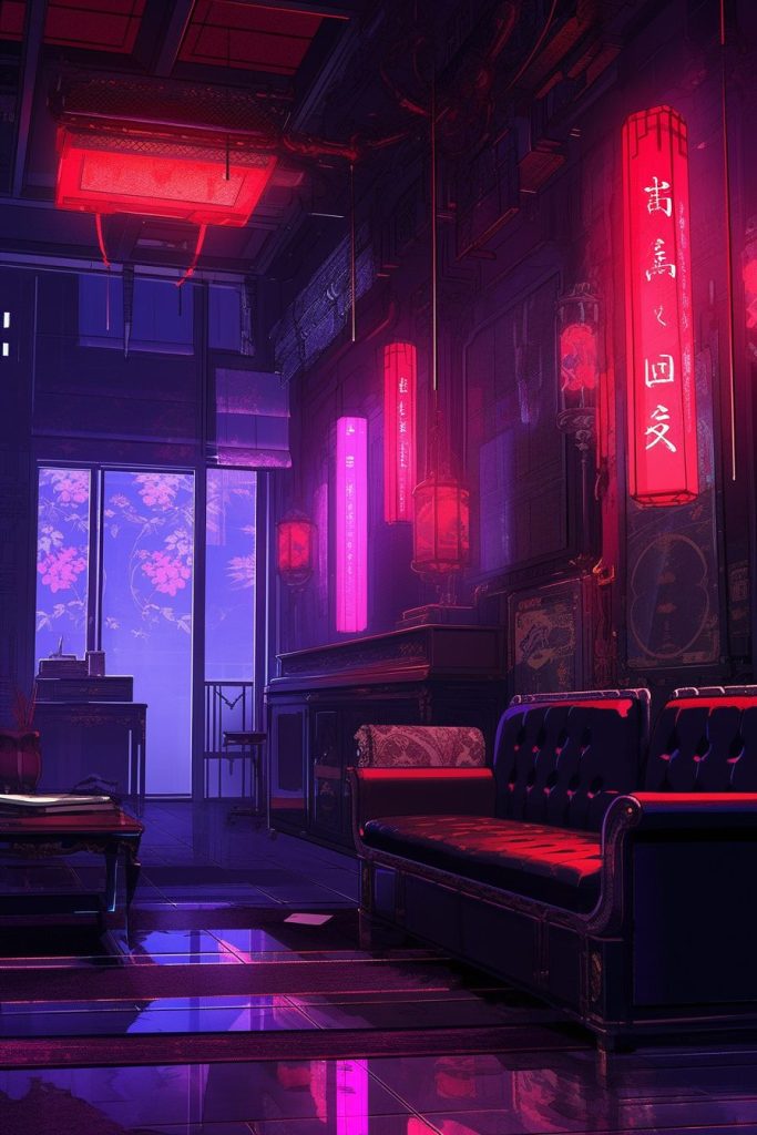 A Cyberpunk Oriental Apartment Room AI Artwork 27