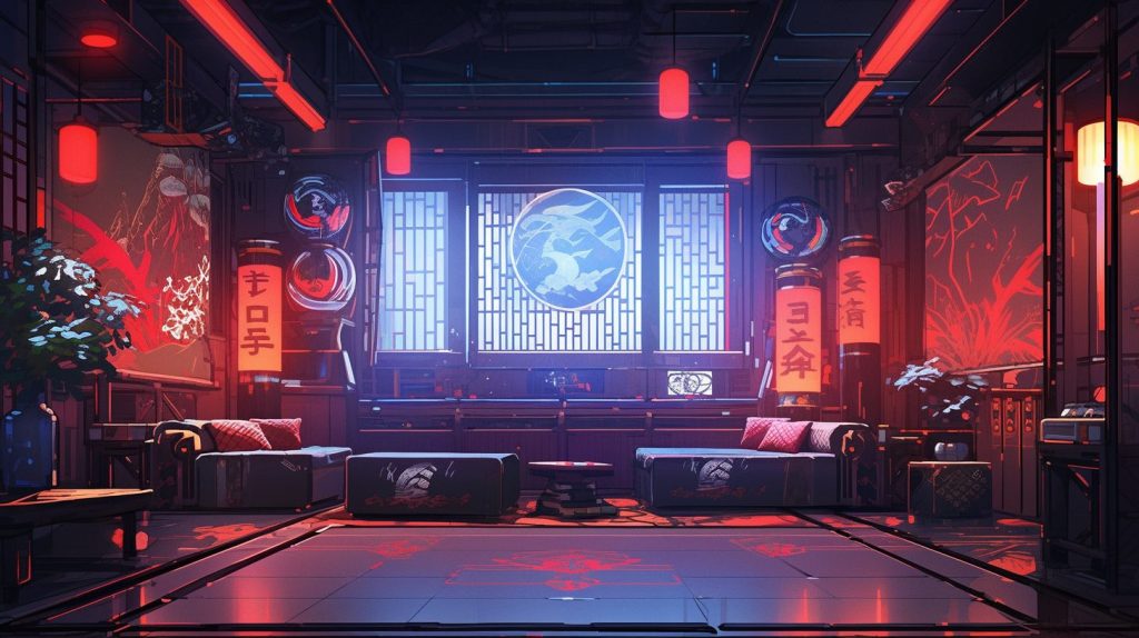 A Cyberpunk Oriental Apartment Room AI Artwork 28