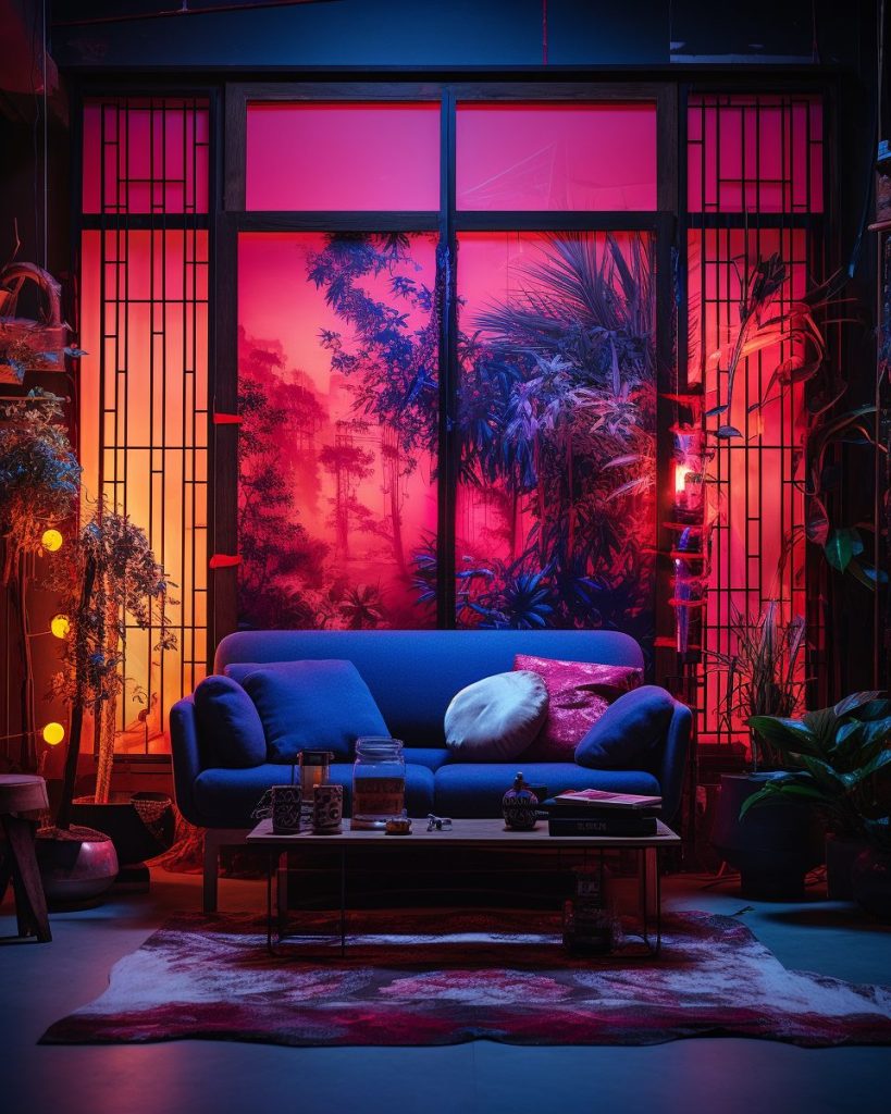 A Cyberpunk Oriental Apartment Room AI Artwork 36