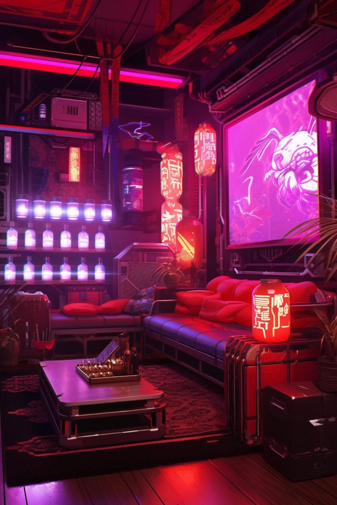 A Cyberpunk Oriental Apartment Room AI Artwork 7