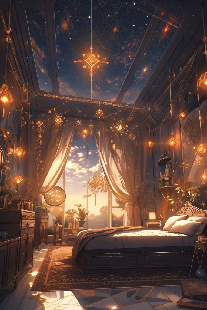 A Magical and Whimsical Bedroom Niji Style AI Artwork 19
