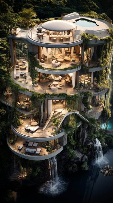 A Mega Luxury Home With Its Own Waterfall
