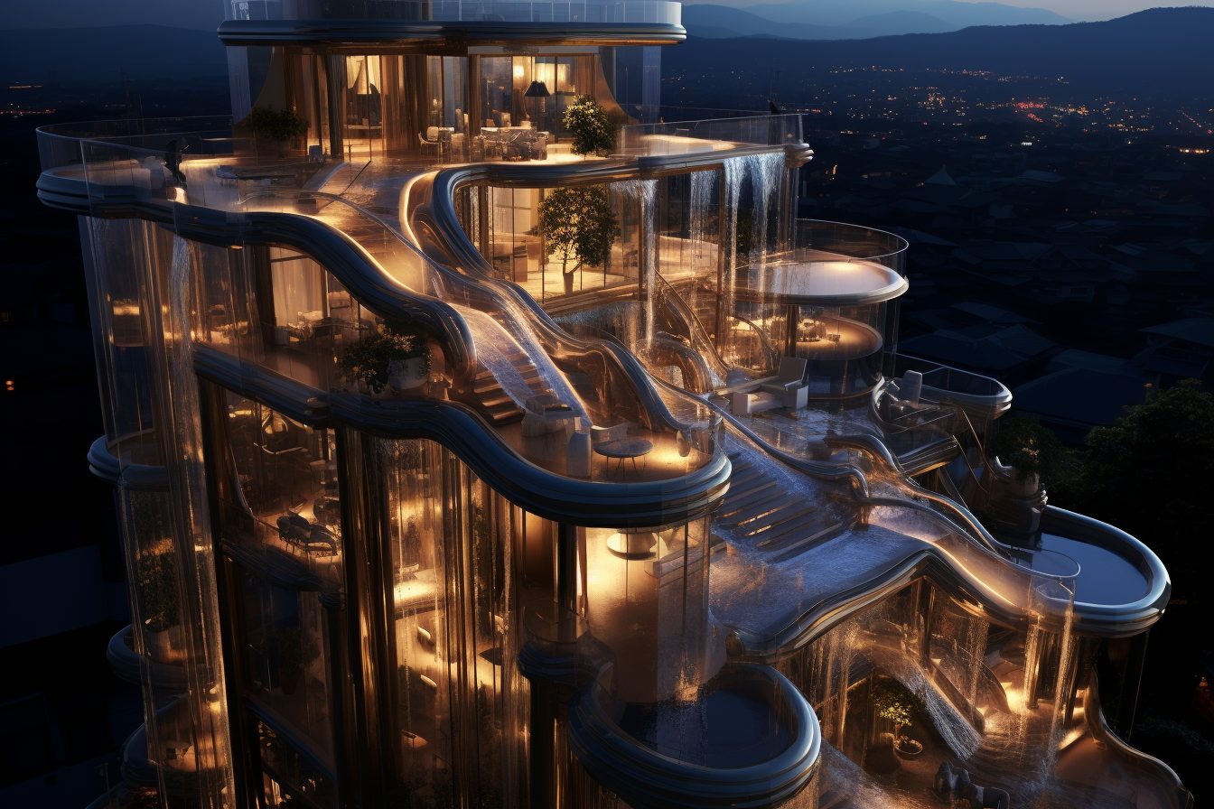 A Mega Luxury Home With Its Own Waterfall