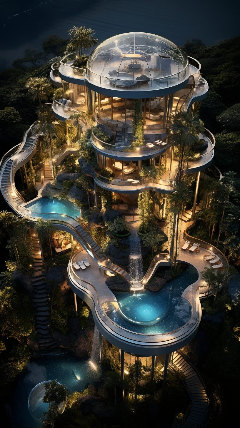 A Mega Luxury Home With Its Own Waterfall