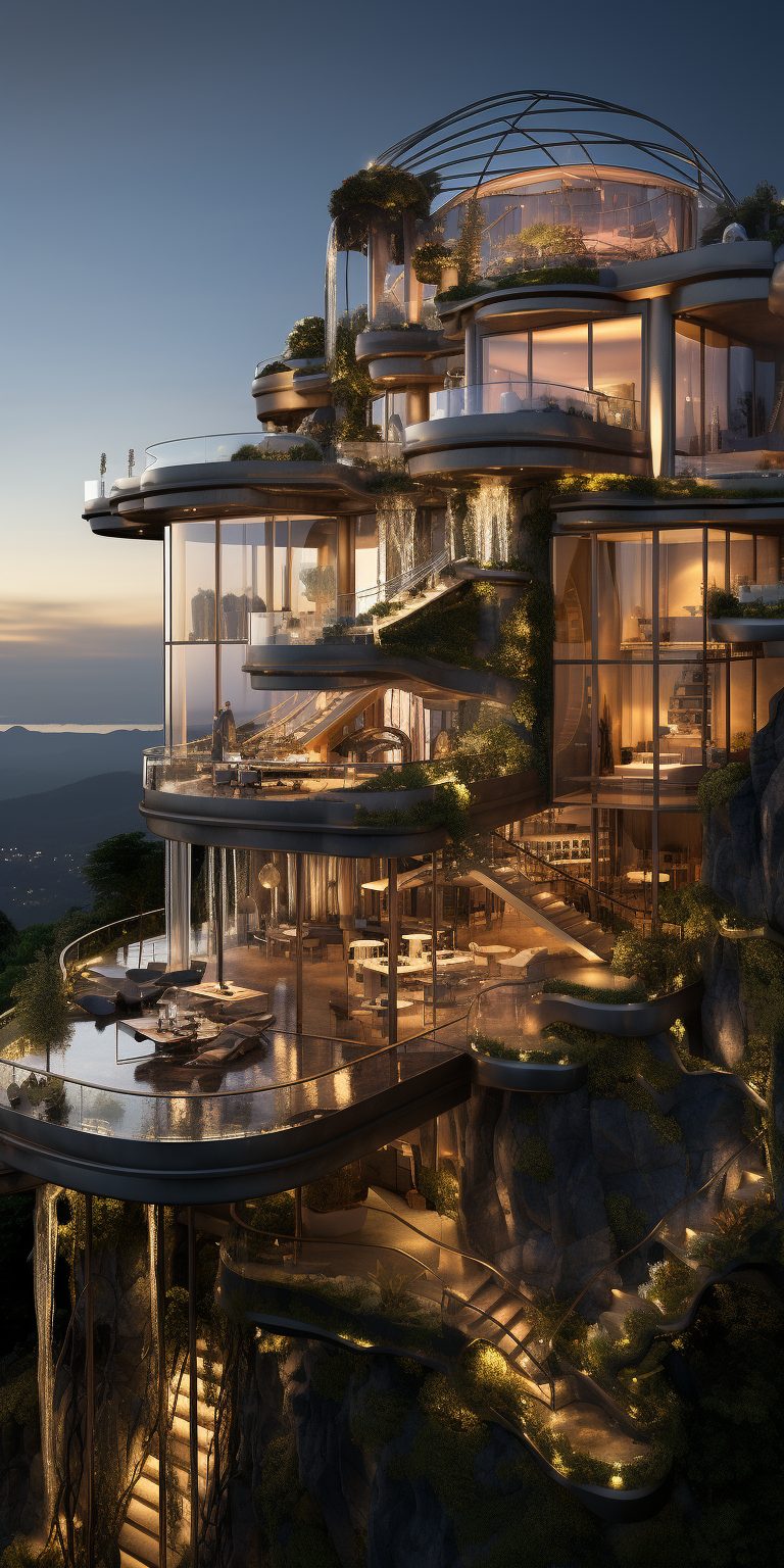 A Mega Luxury Home With Its Own Waterfall