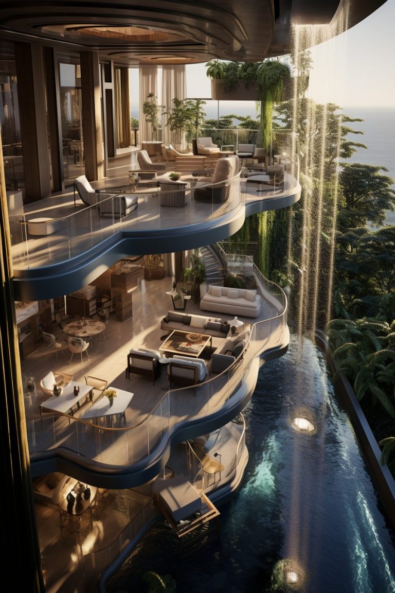 A Mega Luxury Home With Its Own Waterfall