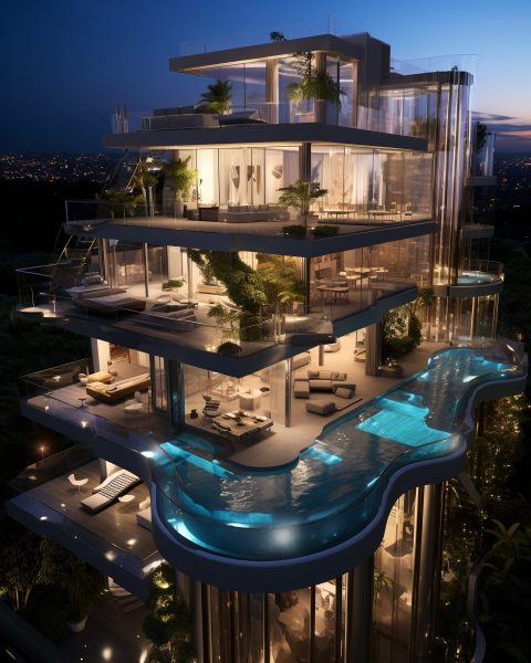 A Mega Luxury Home With Its Own Waterfall