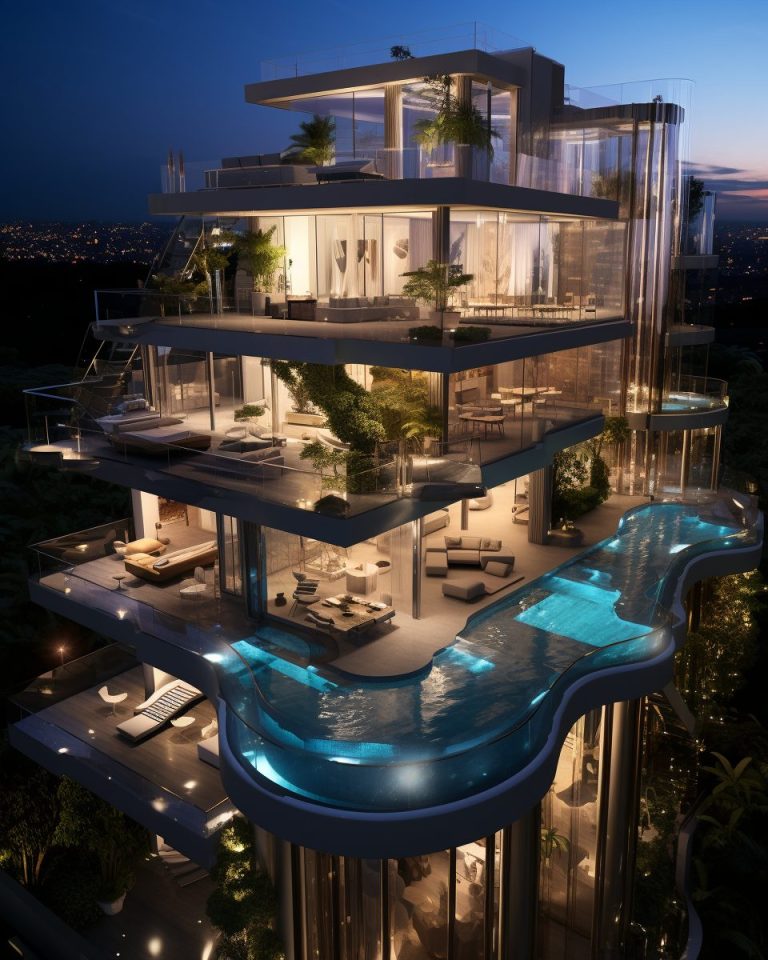 A Mega Luxury Home With Its Own Waterfall