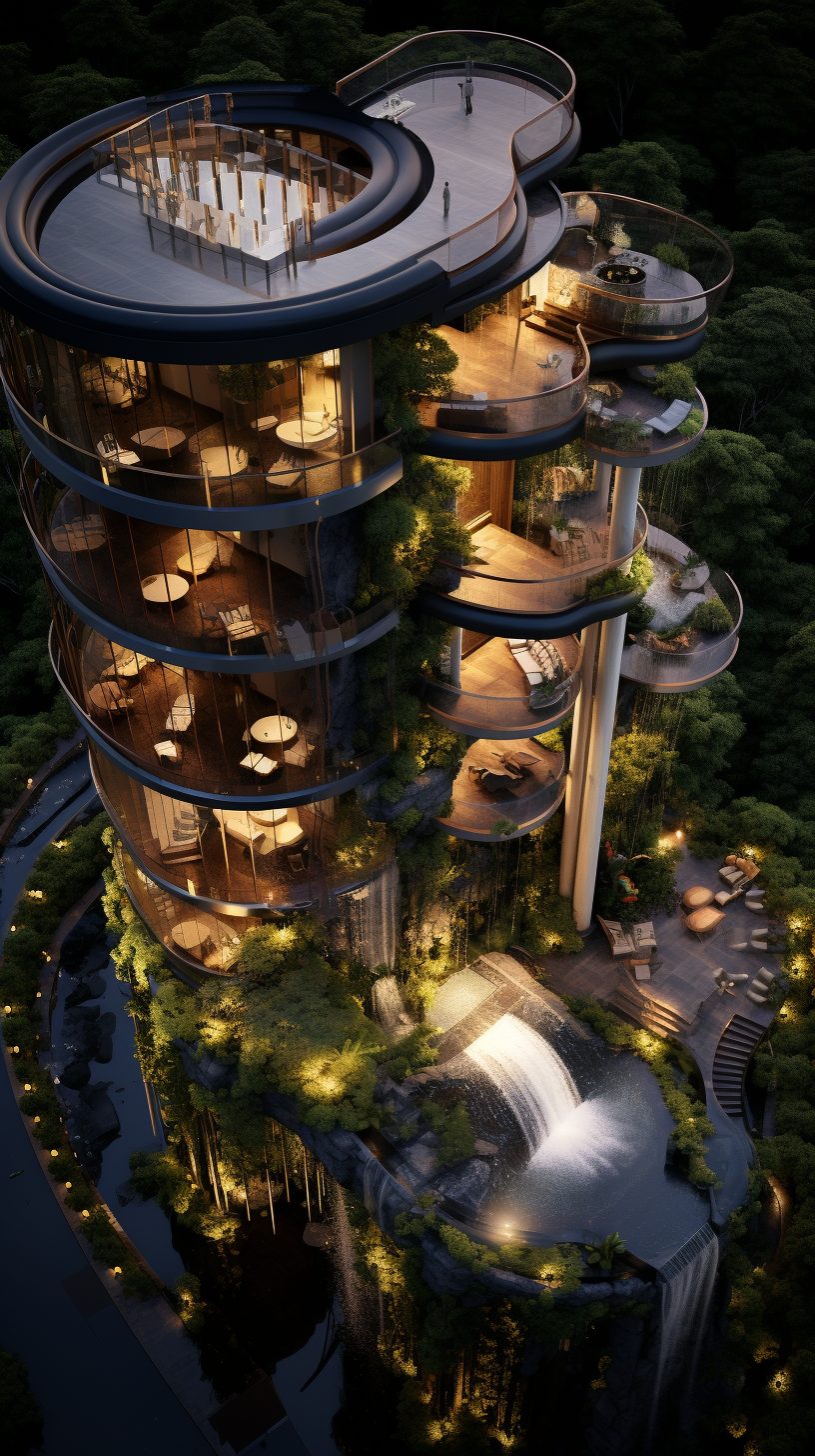 A Mega Luxury Home With Its Own Waterfall