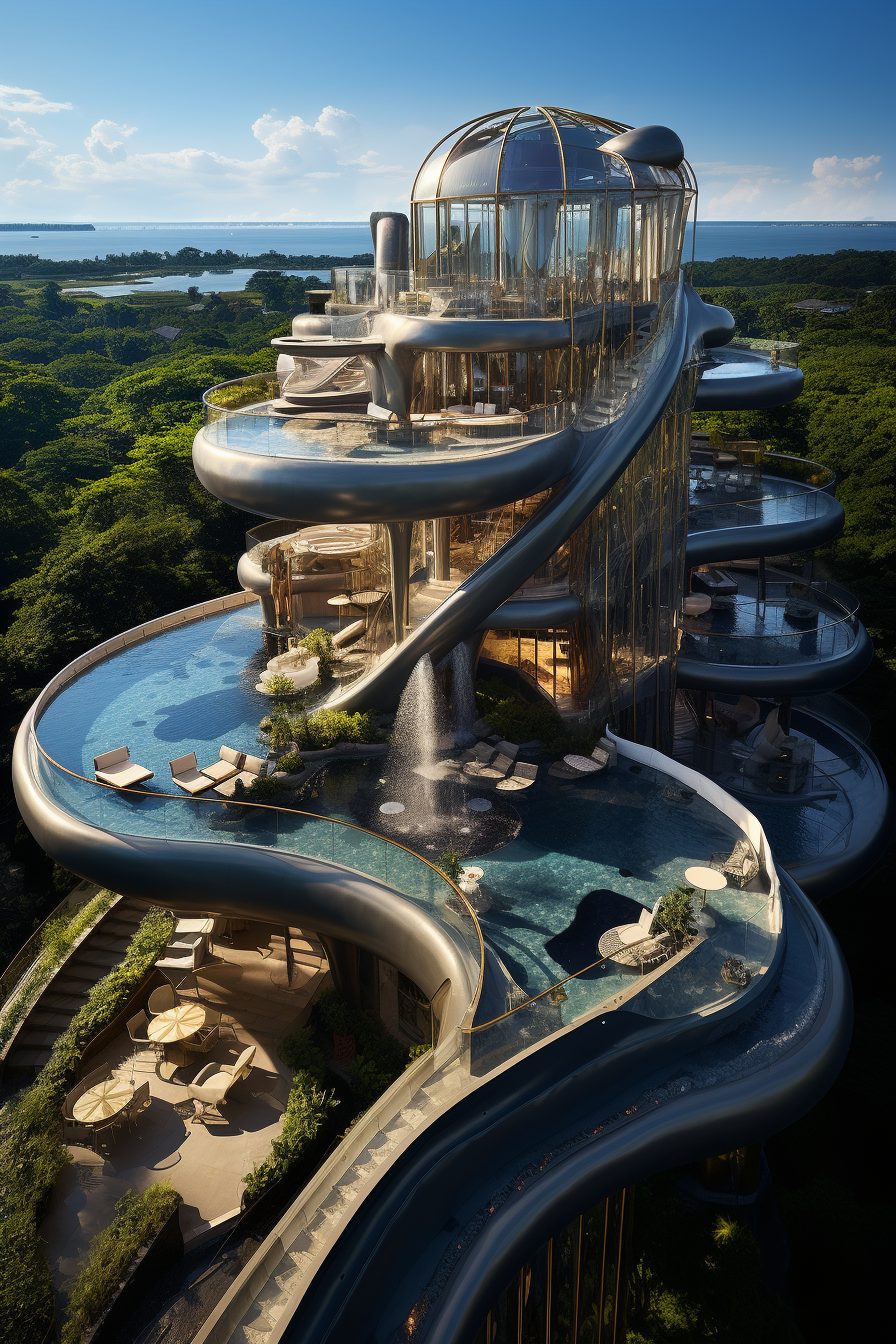 A Mega Luxury Home With Its Own Waterfall