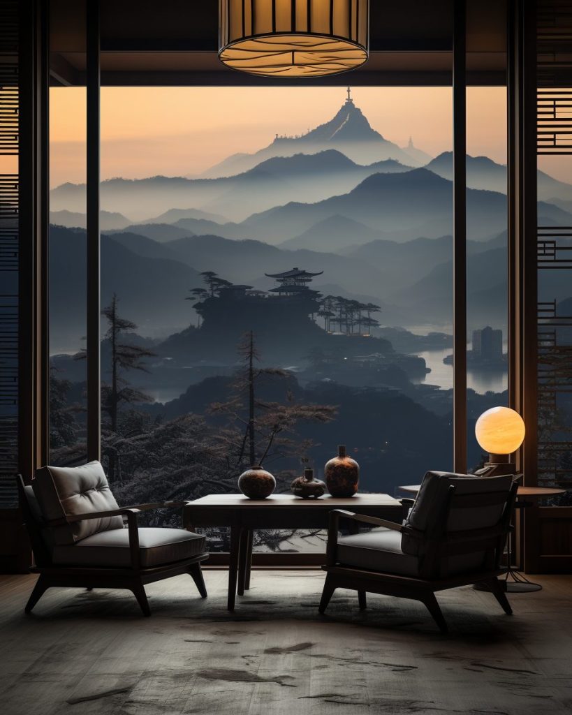 An Apartment With A Mountainscape View AI Artwork 10