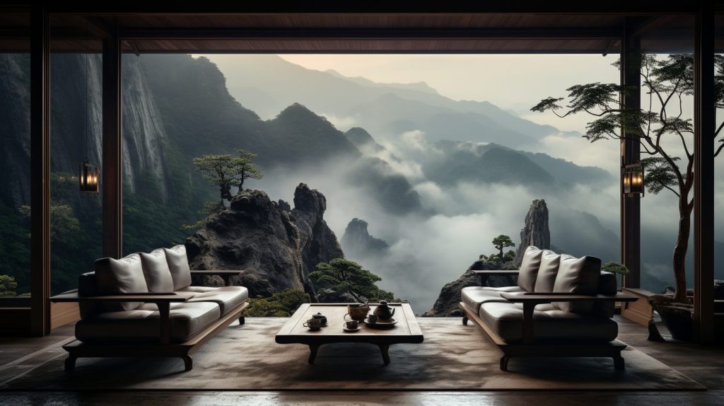 An Apartment With A Mountainscape View AI Artwork 13