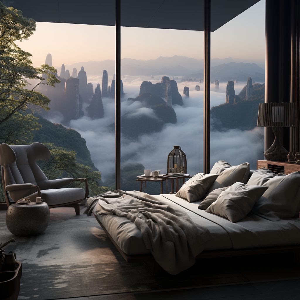 An Apartment With A Mountainscape View AI Artwork 21