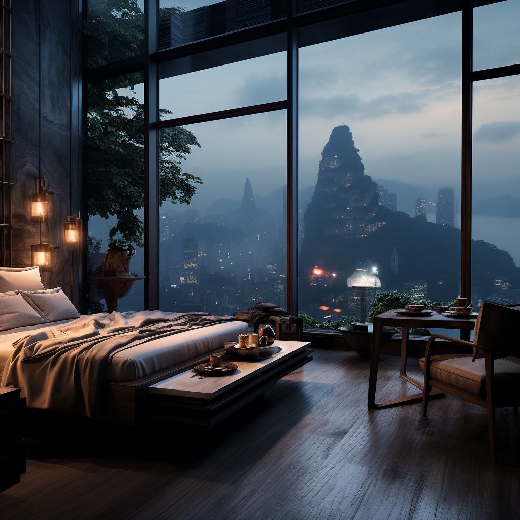 An Apartment With A Mountainscape View AI Artwork 28