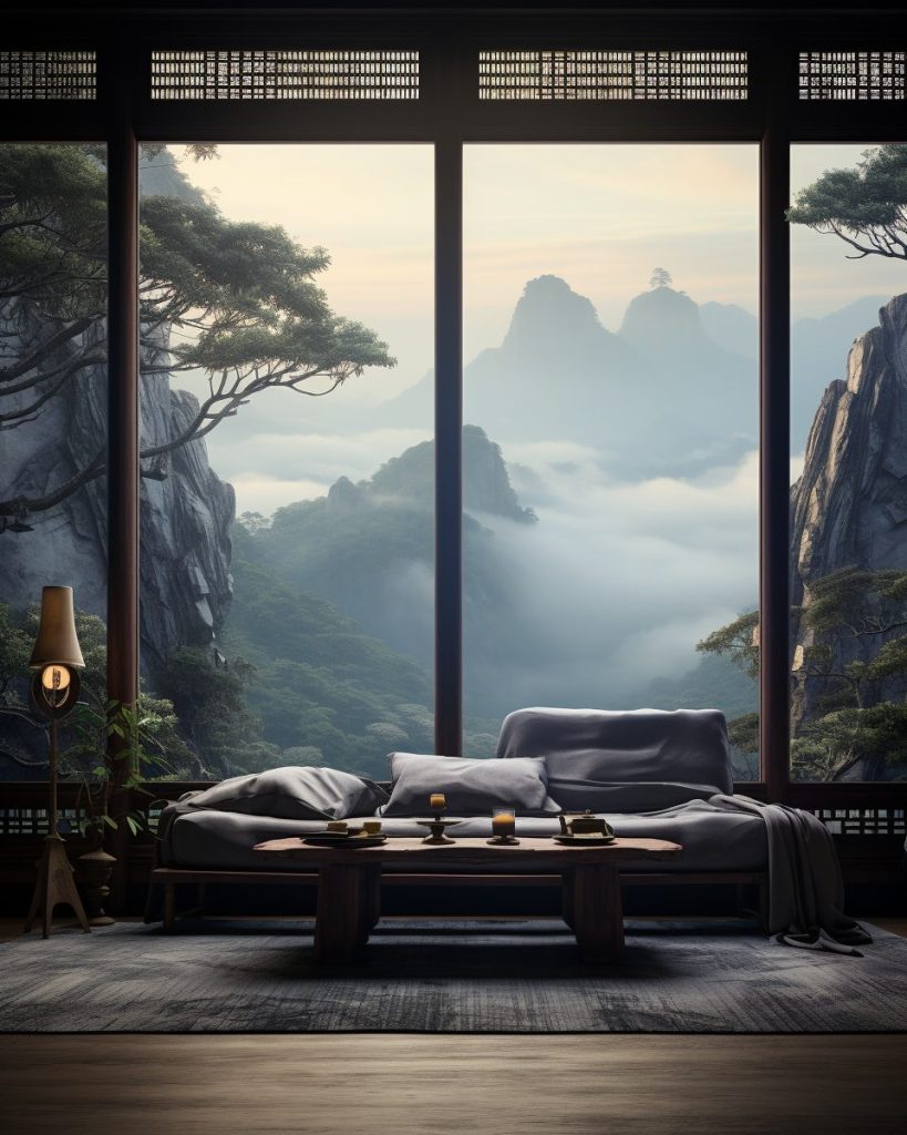 An Apartment With A Mountainscape View AI Artwork 3
