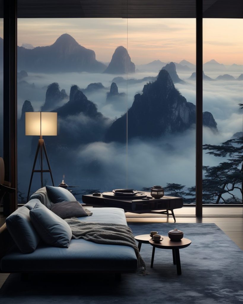 An Apartment With A Mountainscape View AI Artwork 38