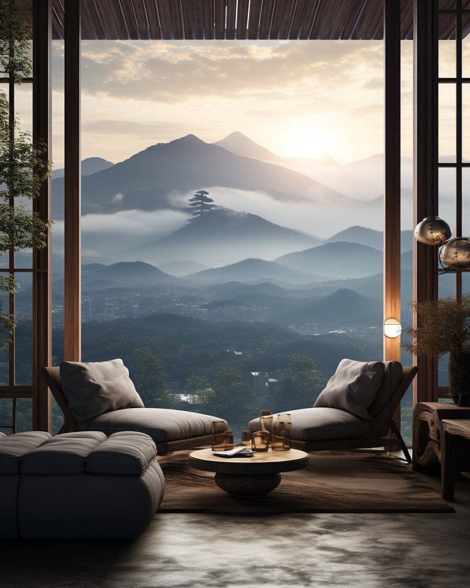An Apartment With A Mountainscape View