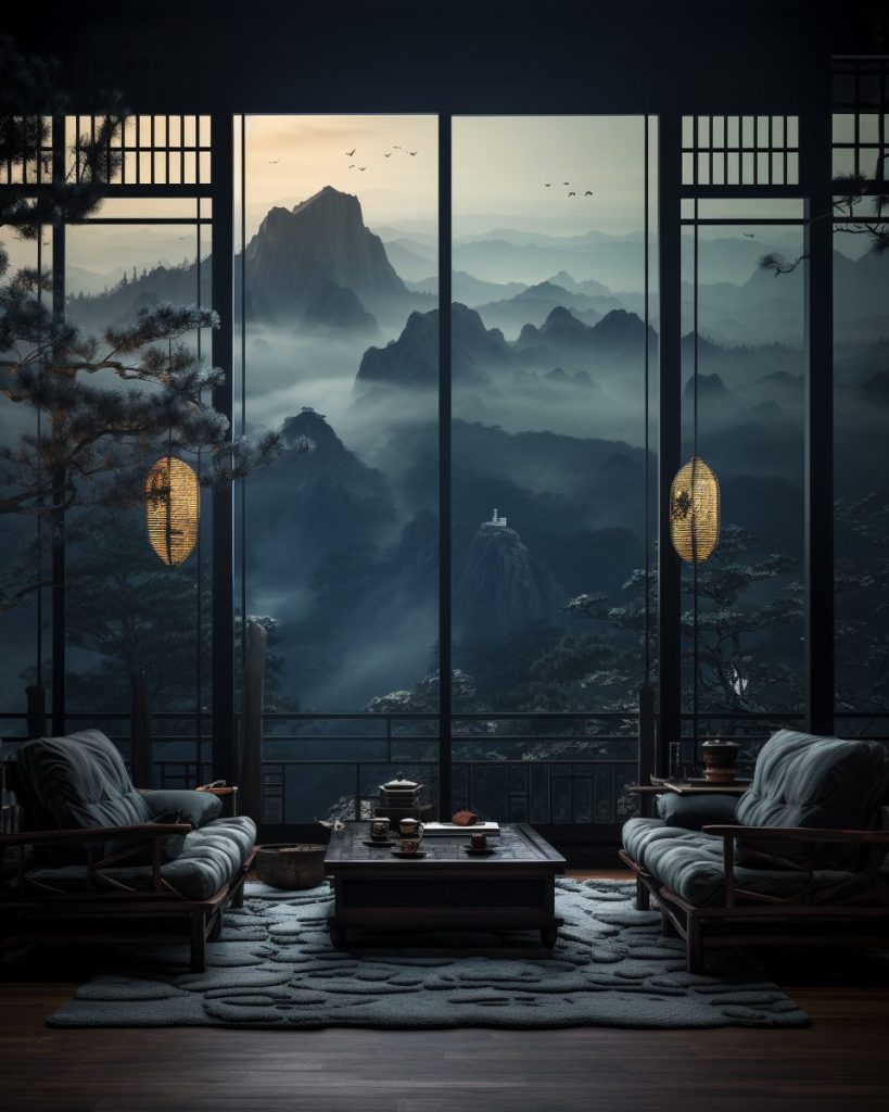 An Apartment With A Mountainscape View AI Artwork 9