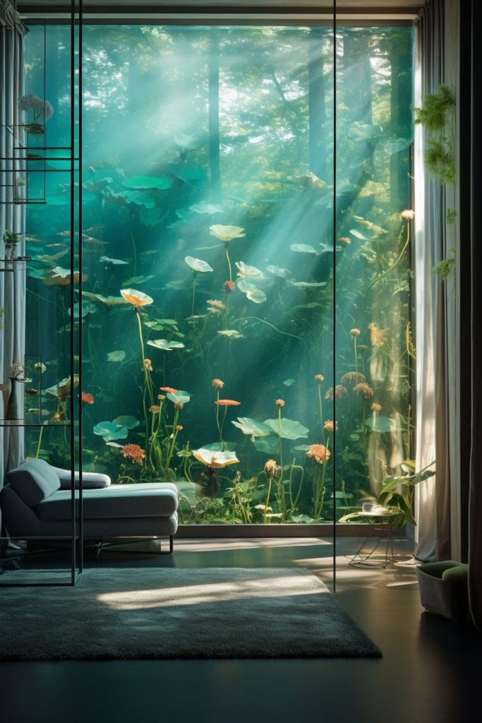 An Underwater Forest of Lily Pads Home Interior Theme AI Artwork 21