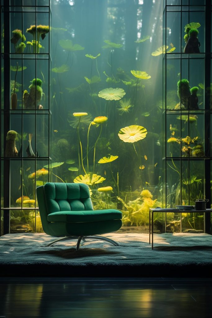 An Underwater Forest of Lily Pads Home Interior Theme AI Artwork 22