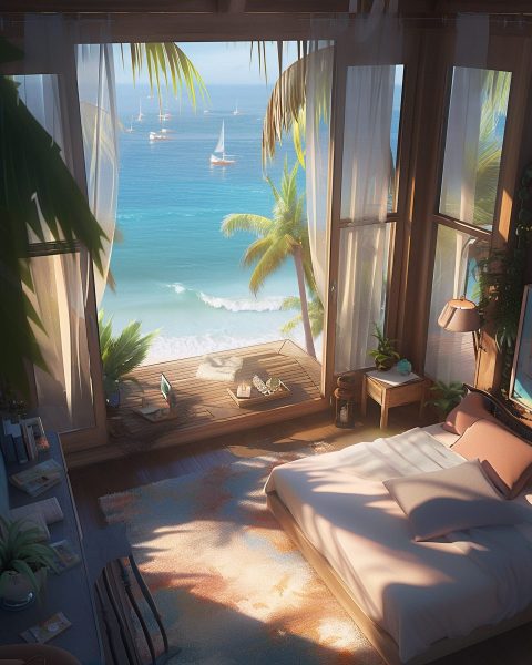 Modern Bedroom with an Amazing View of the Waterfront