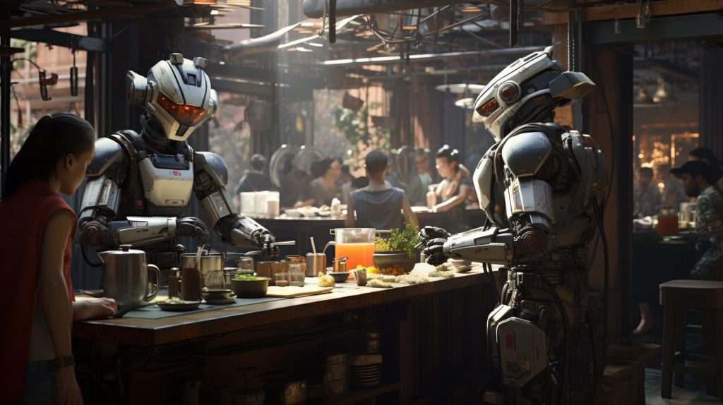 Modern Restaurants Using Robotic Cooks AI Artwork 33