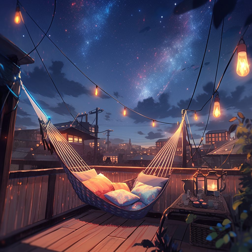 A View of the Stars from a Cozy Rooftop AI Artwork 29