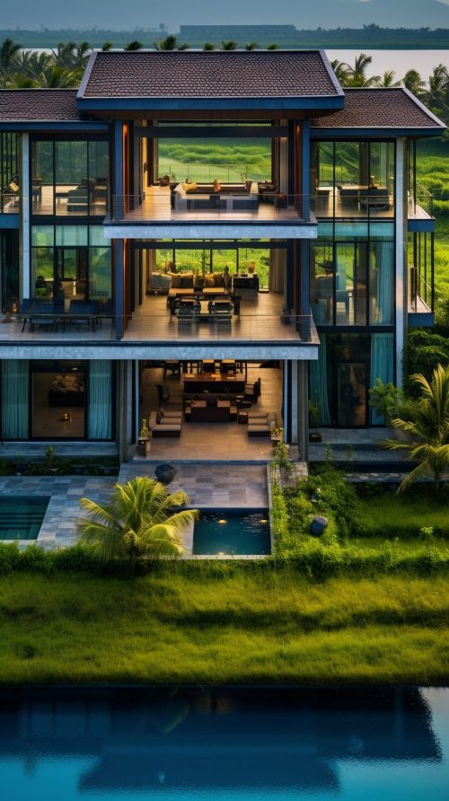 Beautiful Mansions With Southeast Asian Vibes AI Artwork