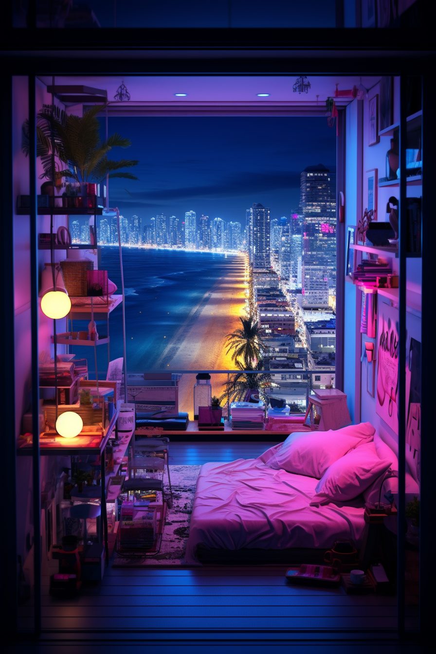 Cyberpunk Waterfront Living with a View - Living With A View