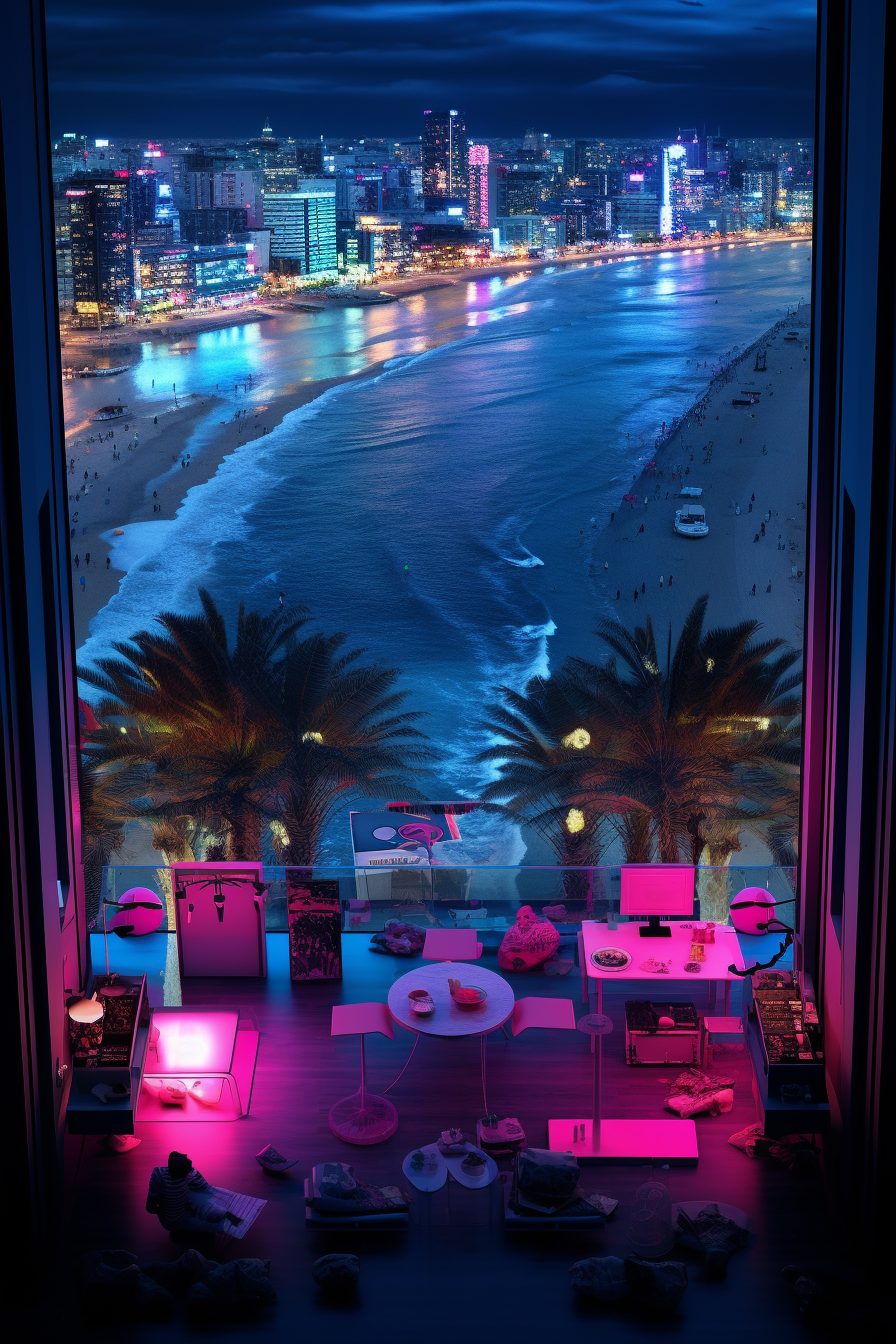 Picture of Cyberpunk Waterfront Living with a View