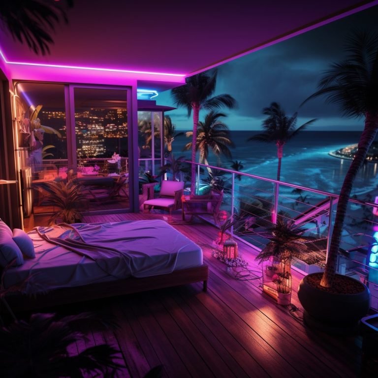 Cyberpunk Waterfront Living with a View