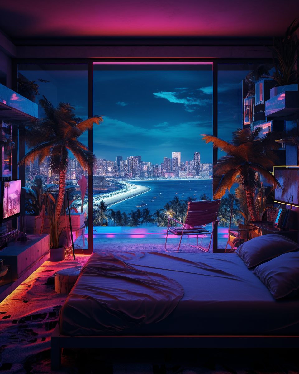 Cyberpunk Waterfront Living with a View - Living With A View
