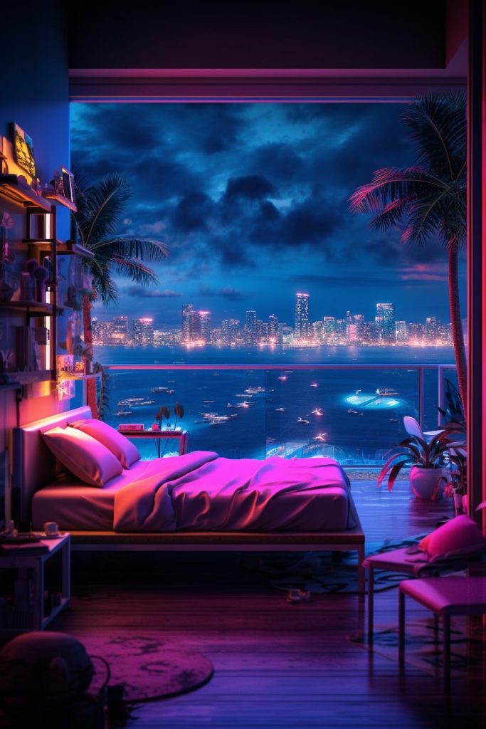 Cyberpunk Waterfront Living with a View AI Artwork 25
