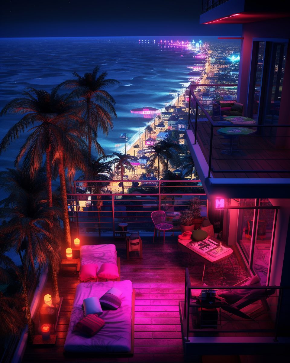 Cyberpunk Waterfront Living with a View