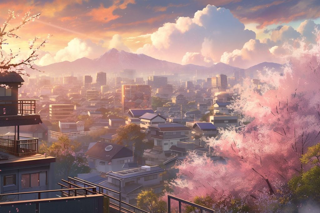 Residential Area On A Hill in Japan AI Artwork 34