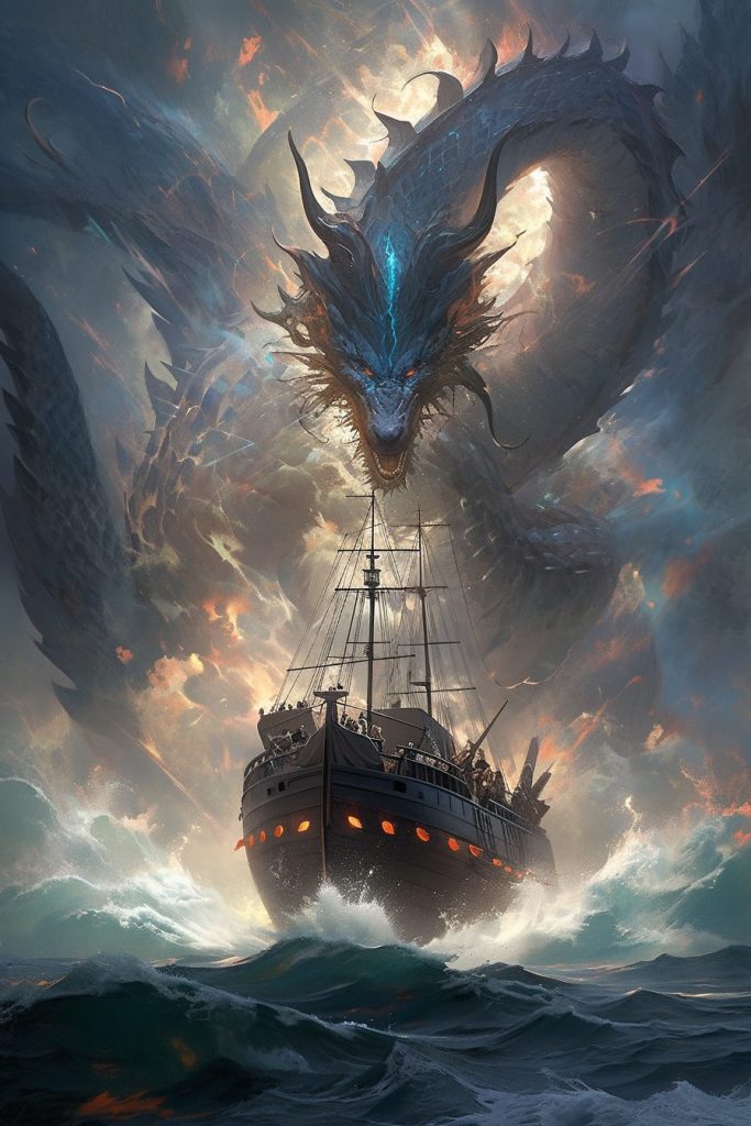 The Assault of a Fearsome Dragon AI Artwork 8