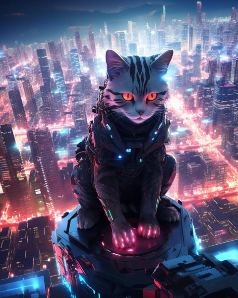 The Cat Of Cyberpunk City