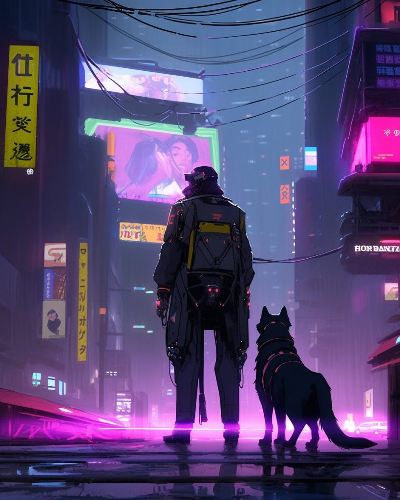 The Cyberpunk Dog Companion AI Artwork 14