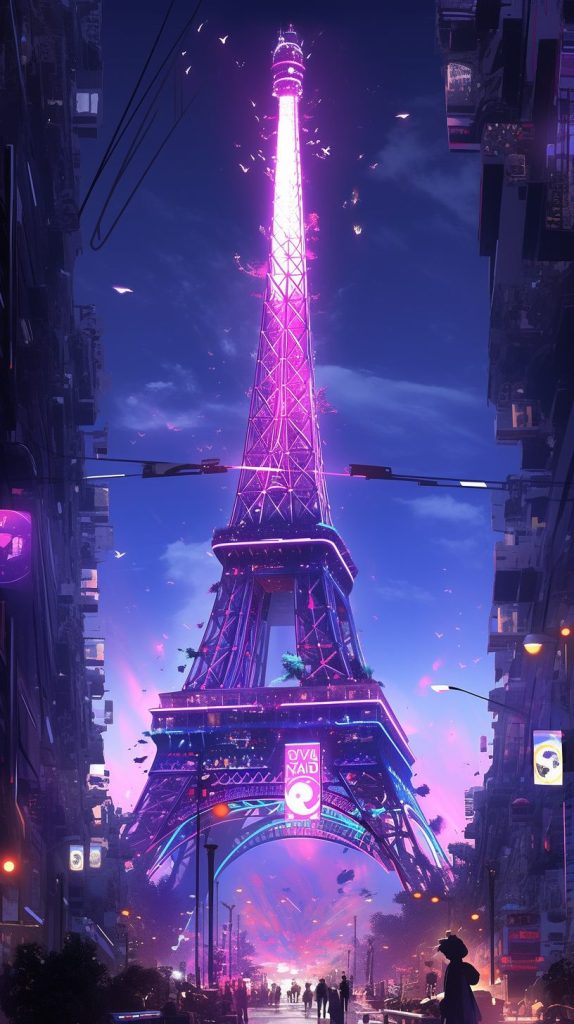 The Cyberpunk Eiffel Tower AI Artwork 26