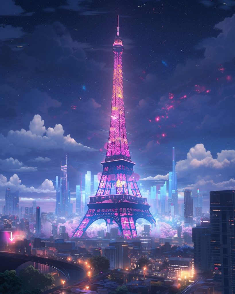 The Cyberpunk Eiffel Tower AI Artwork 8
