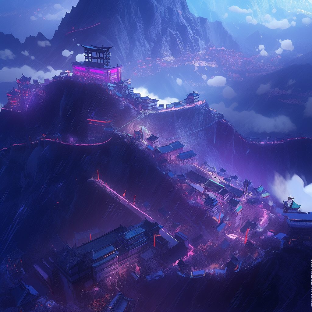 The Cyberpunk Great Wall of China AI Artwork 12