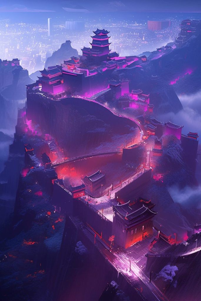 The Cyberpunk Great Wall of China AI Artwork 19