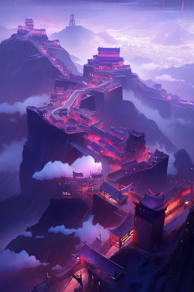 The Cyberpunk Great Wall of China AI Artwork 25